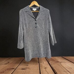 Vintage Molly Malloy Petites Gray Sz 10 Long Over shirt Tunic